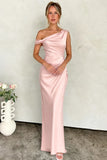 Sheath-Column Floor Length Acetate Satin Wedding Guest Dress CG0309