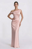 Sheath-Column Floor Length Acetate Satin Wedding Guest Dress CG0309