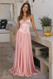 A-Line/Two Piece Floor Length Soft Satin Wedding Guest Dress CG0310