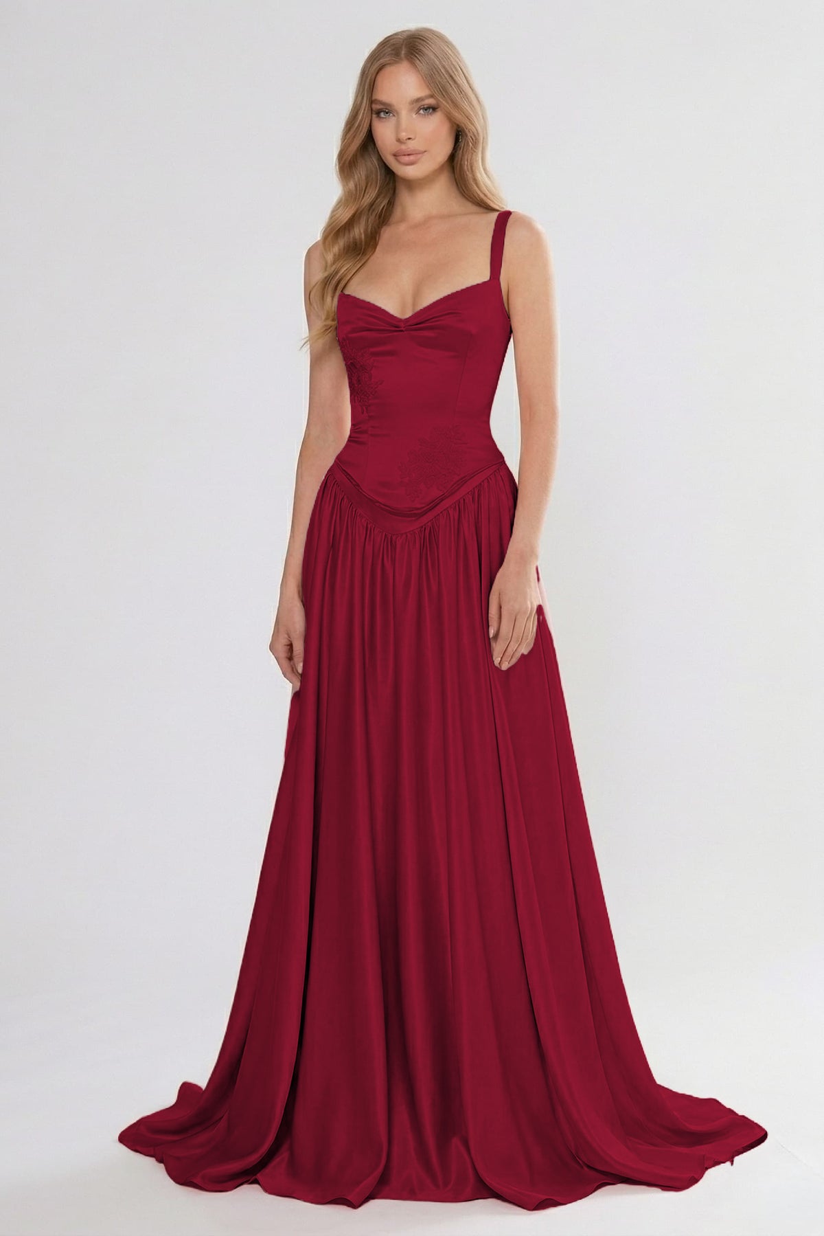 A-Line/Two Piece Floor Length Soft Satin Bridesmaid Dress CG0310BM