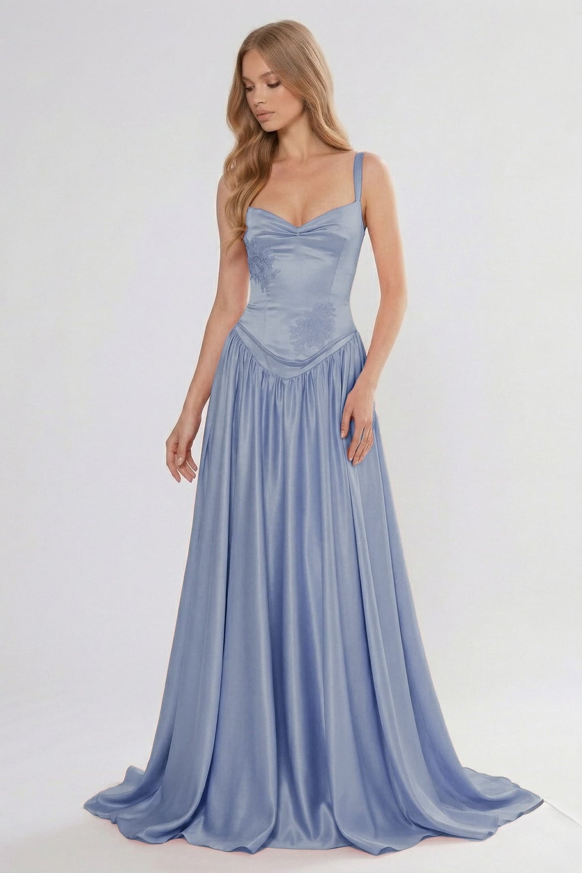 A-Line Floor Length Soft Satin Bridesmaid Dress CG0310BM