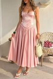 A-Line/Two Piece Ankle Length Soft Satin Wedding Guest Dress CG0311
