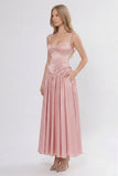 A-Line Ankle Length Soft Satin Wedding Guest Dress CG0311