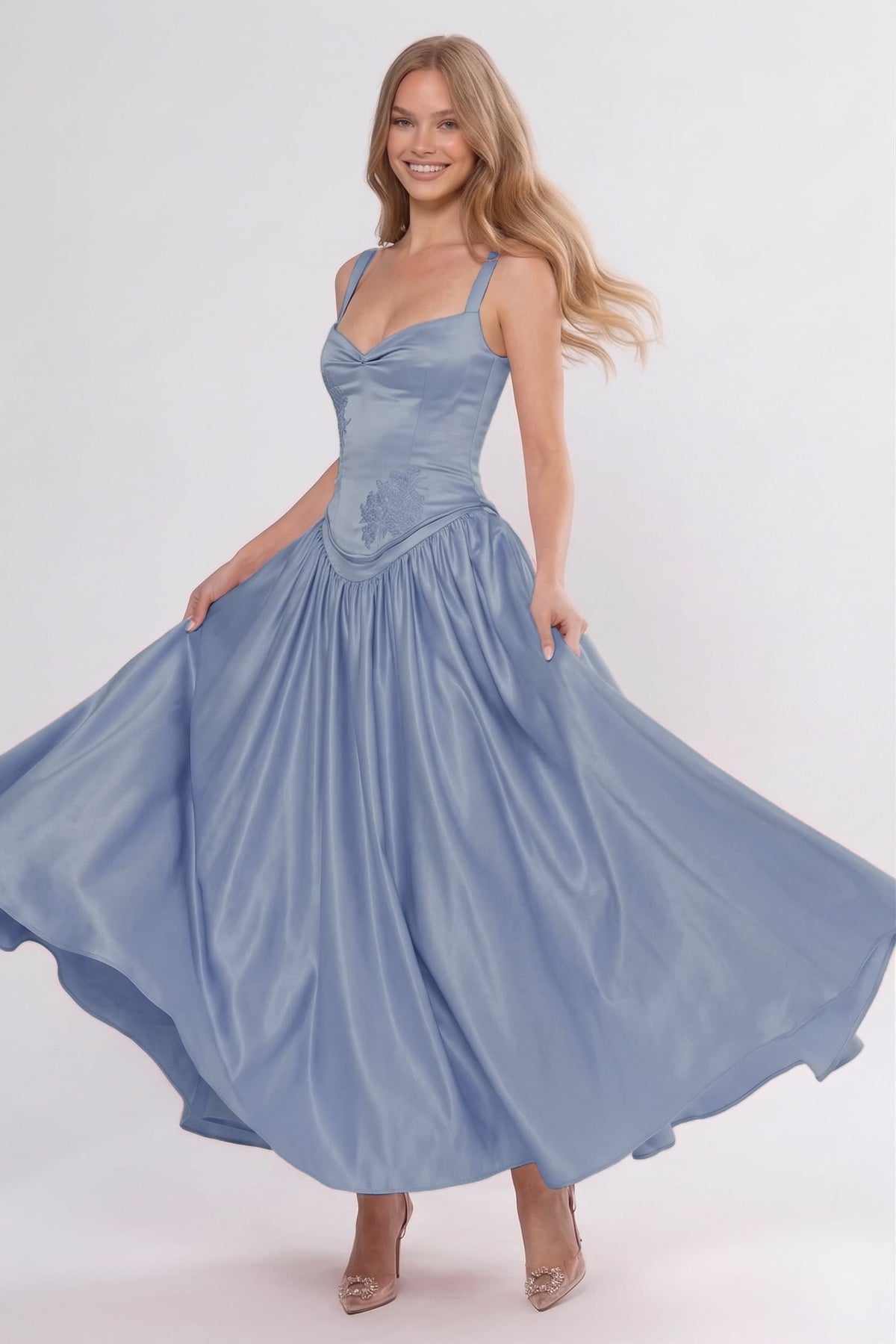 A-Line Ankle Length Soft Satin Bridesmaid Dress CG0311BM