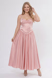 A-Line/Two Piece Ankle Length Soft Satin Wedding Guest Dress CG0311