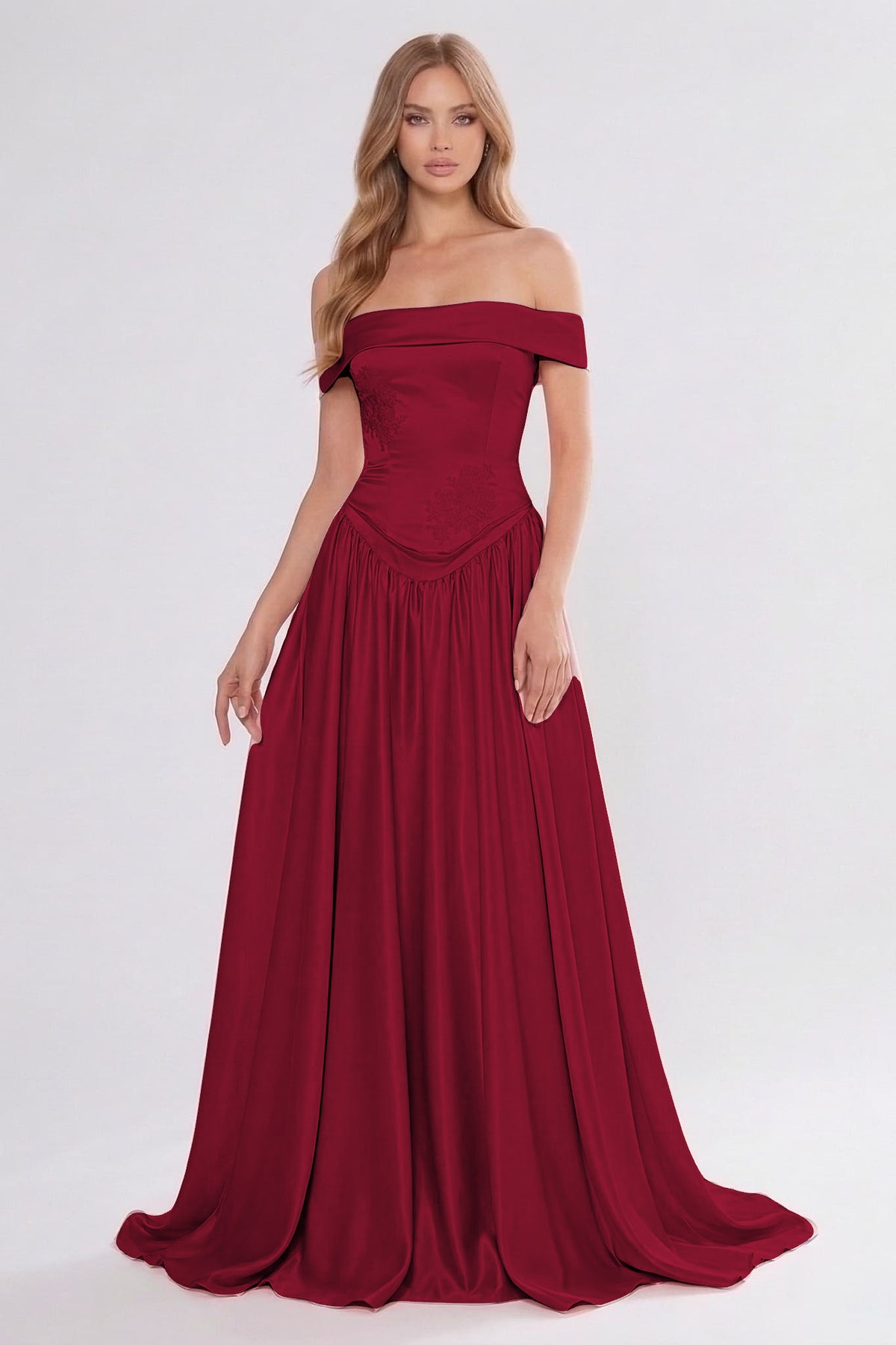 A-Line/Two Piece Floor Length Soft Satin Bridesmaid Dress CG0312BM