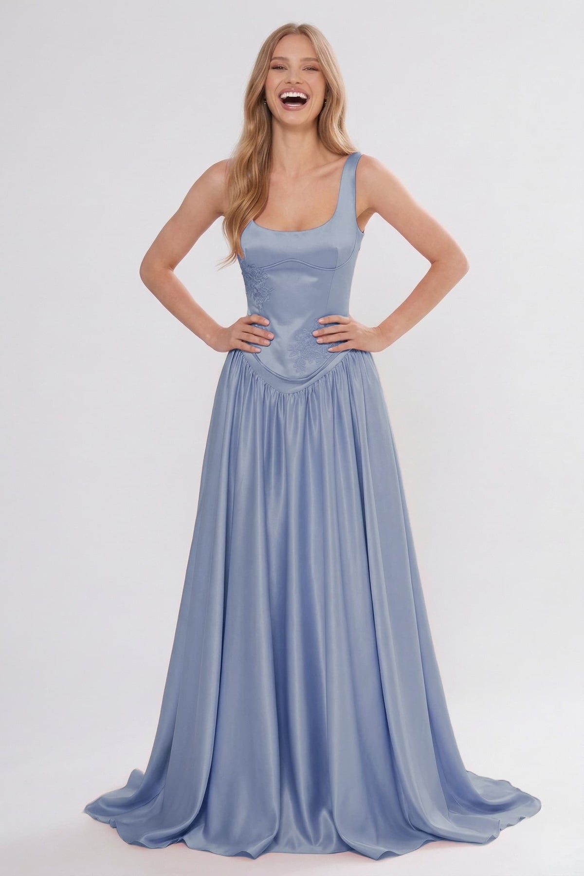A-Line Floor Length Soft Satin Bridesmaid Dress CG0314BM