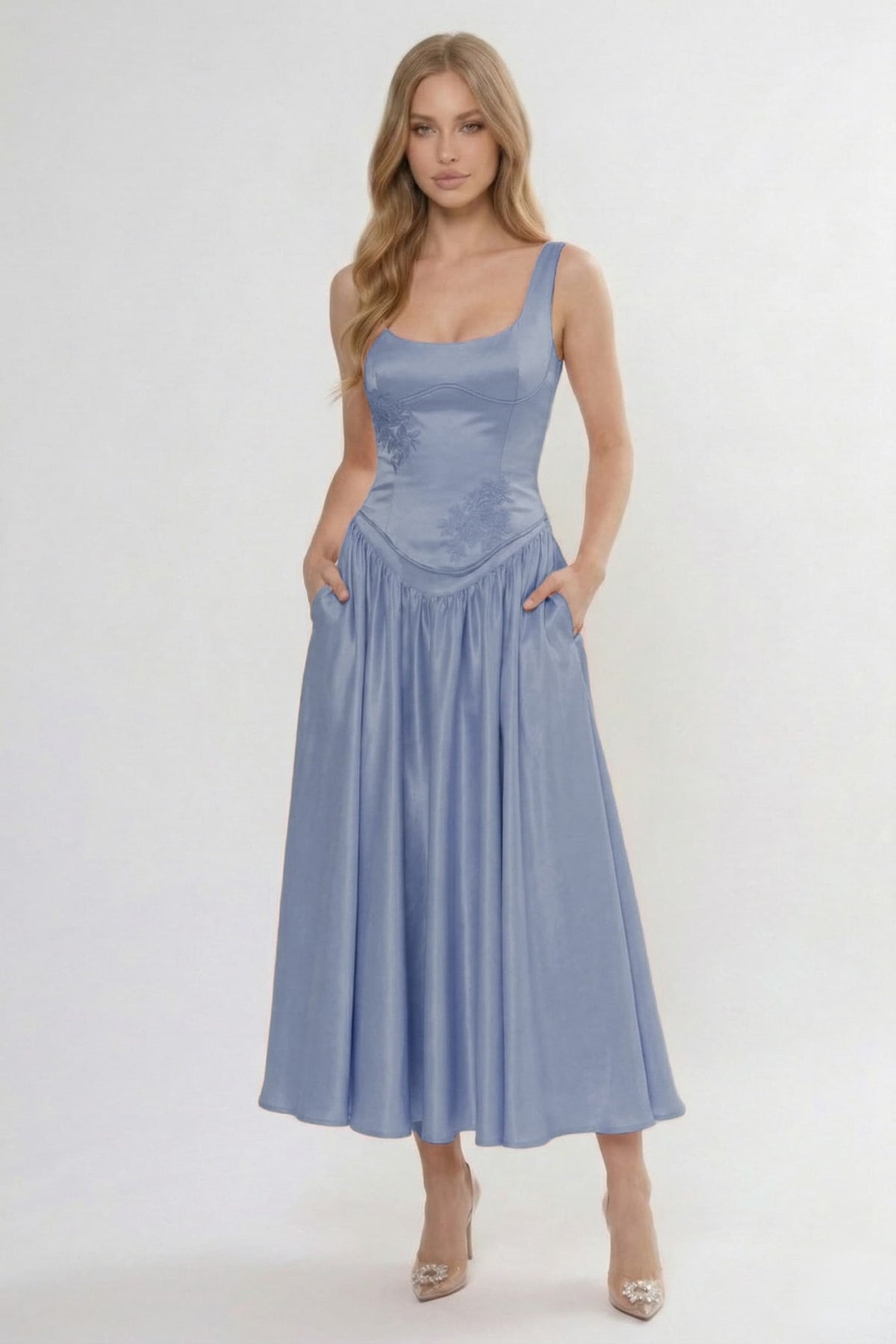 A-Line Ankle Length Soft Satin Bridesmaid Dress CG0315BM