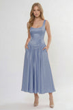 A-Line Ankle Length Soft Satin Bridesmaid Dress CG0315BM