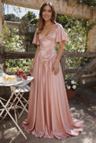 A-Line Floor Length Soft Satin Bridesmaid Dress CG0316BM