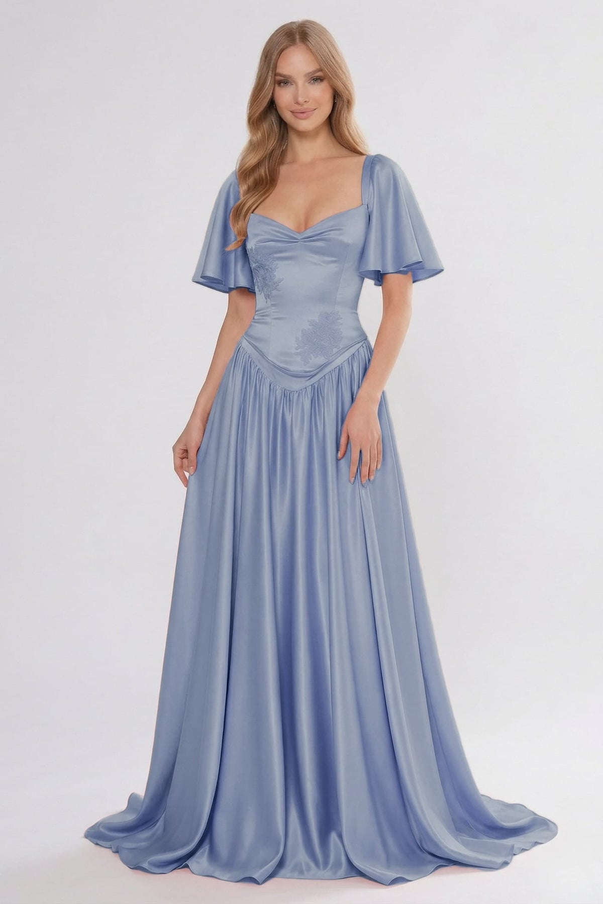 A-Line Floor Length Soft Satin Bridesmaid Dress CG0316BM