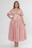A-Line/Two Piece Ankle Length Soft Satin Bridesmaid Dress CG0317BM