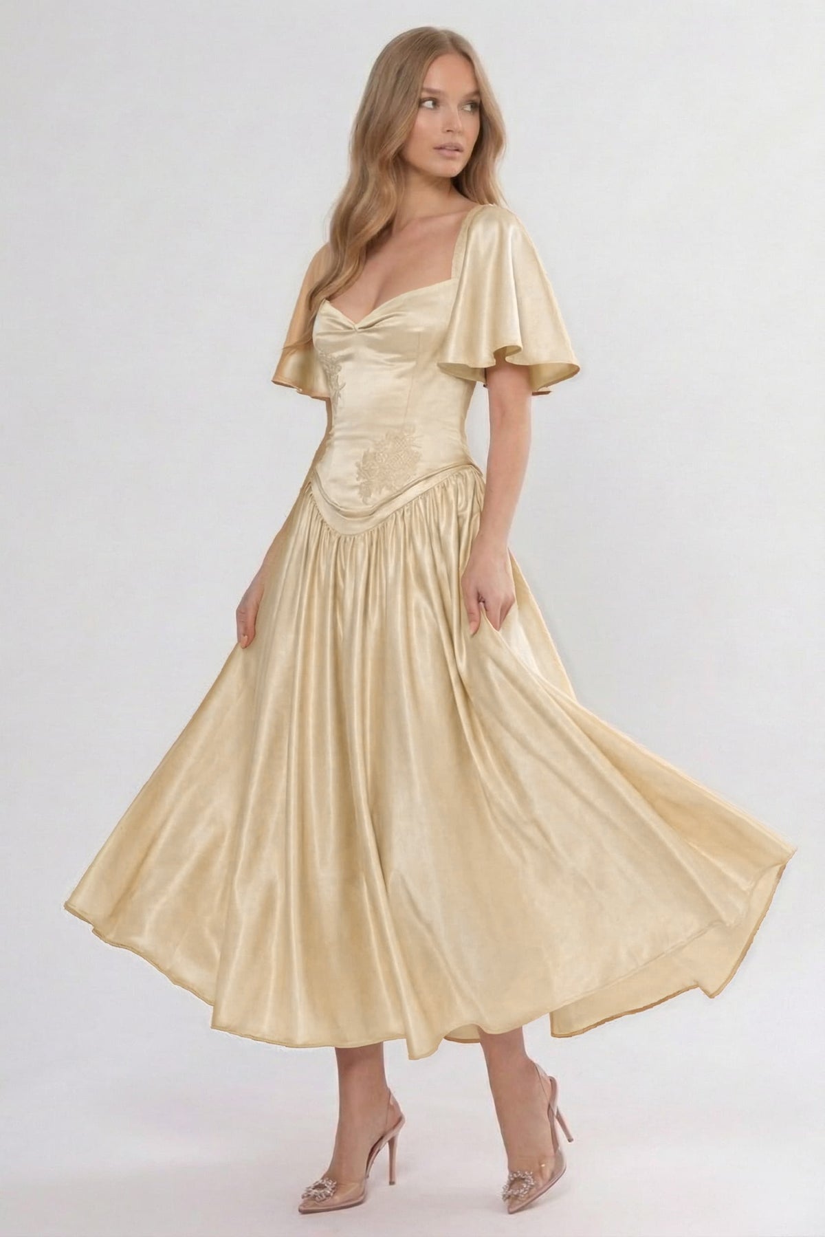 A-Line/Two Piece Ankle Length Soft Satin Bridesmaid Dress CG0317BM
