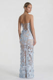 Sheath-Column Maxi Lace Wedding Guest Dress CG0318
