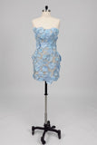 Sheath-Column Mini Lace Wedding Guest Dress CG0319