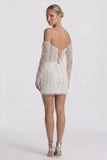 Sheath-Column Mini Lace Wedding Guest Dress CG0322