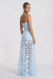 A-Line Maxi Elastic Cloth Tulle Wedding Guest Dress CG0325