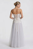 A-Line Maxi Lace Wedding Guest Dress CG0326