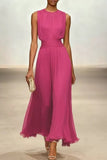 A-Line Ankle-length Chiffon Wedding Guest Dress CG0329