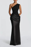 Trumpet-Mermaid Floor-length Elastic Cloth Stretch Satin Wedding Guest Dress CG0333