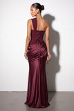 Trumpet-Mermaid Floor-length Elastic Cloth Stretch Satin Wedding Guest Dress CG0333