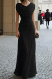 Sheath-Column Maxi Chiffon Wedding Guest Dress CG0334