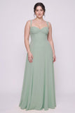 A-Line Maxi Stretch Chiffon Bridesmaid Dress CG0336BM