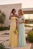 A-Line Floor-length Chiffon Lace Bridesmaid Dress CG0338BM