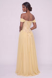 A-Line Floor-length Chiffon Lace Wedding Guest Dress CG0338