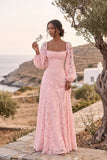A-Line Maxi Chiffon Burnout Wedding Guest Dress CG0340
