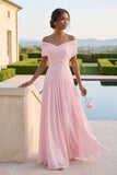 A-Line Maxi Chiffon Wedding Guest Dress CG0341