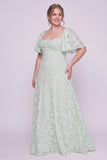 A-Line Maxi Chiffon Burnout Bridesmaid Dress CG0342BM