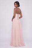 A-Line Floor-length Elastic Cloth Chiffon Wedding Guest Dress CG0344
