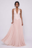 A-Line Floor-length Elastic Cloth Chiffon Wedding Guest Dress CG0344