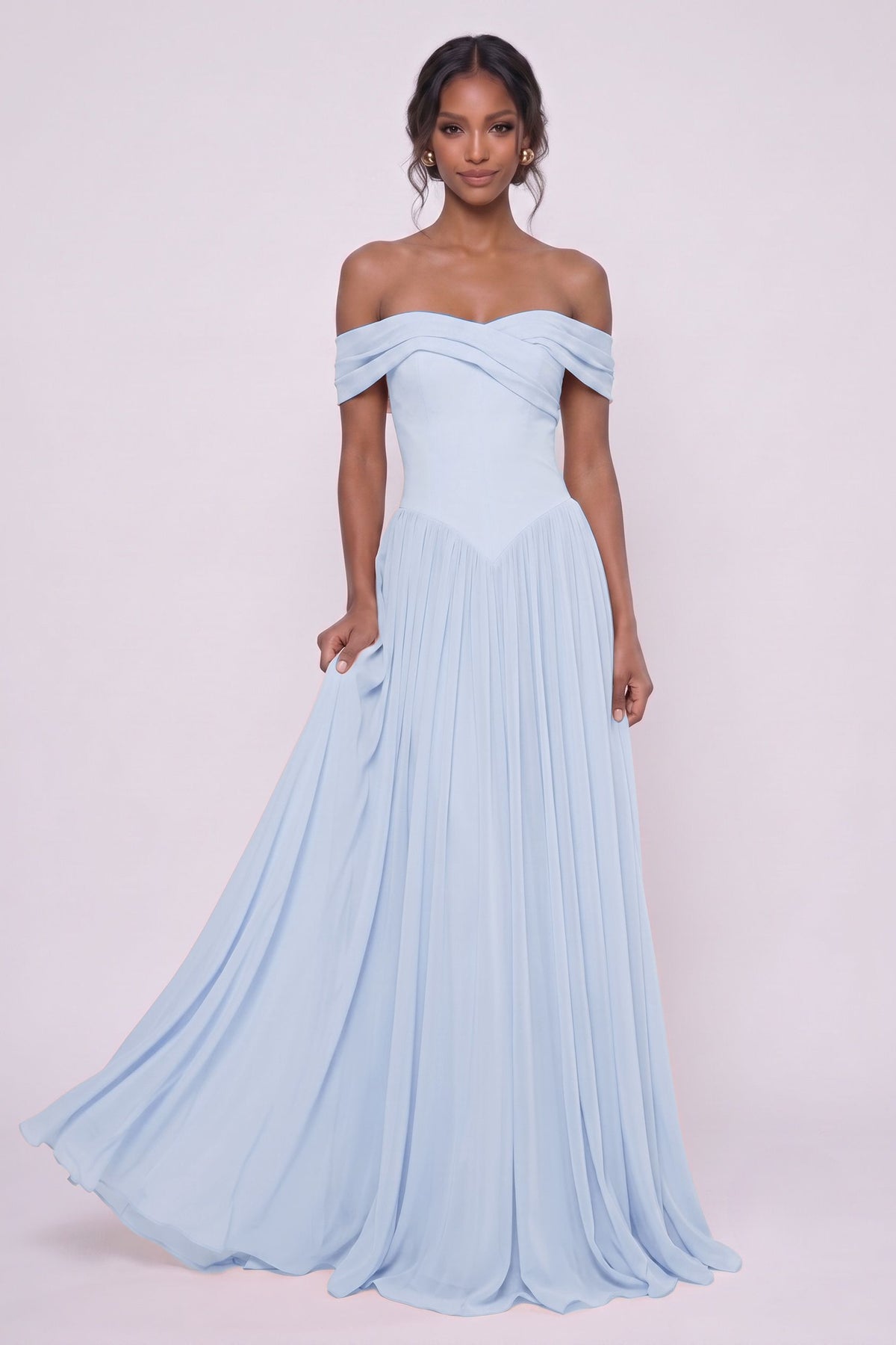 A-Line Maxi Chiffon Bridesmaid Dress CG0345BM