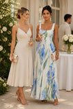 A-Line Maxi Printed Chiffon Wedding Guest Dress CG0356
