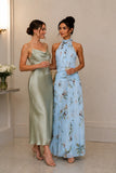 A-Line Maxi Printed Chiffon Wedding Guest Dress CG0357