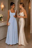 A-Line Maxi Chiffon Wedding Guest Dress CG0358