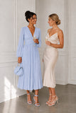 A-Line Tea Length Chiffon Wedding Guest Dress CG0359
