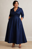 A-Line Ankle Length Satin Wedding Guest Dress CG0361