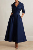 A-Line Ankle Length Satin Wedding Guest Dress CG0361