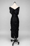Sheath -Column Tea Length Satin Lace Wedding Guest Dress CG0362
