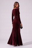 Sheath-Column Floor Length Velvet Wedding Guest Dress CG0364