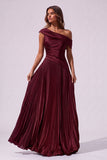 A-Line Floor Length Chiffon Acetate Satin Wedding Guest Dress CG0366
