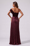 Sheath-Column Floor Length Velvet Metallic Wedding Guest Dress CG0367