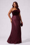 Sheath-Column Floor Length Velvet Metallic Wedding Guest Dress CG0367