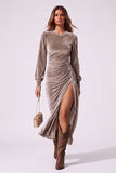 Sheath-Column Tea Length Velvet Wedding Guest Dress CG0370