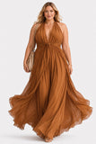 A-Line Floor Length Chiffon Wedding Guest Dress CG0374