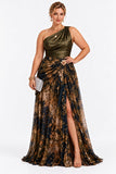 Sheath-Column Floor Length Stretch Satin Print Wedding Guest Dress CG0375