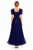 A-Line Ankle Length Chiffon Wedding Guest Dress CG0377